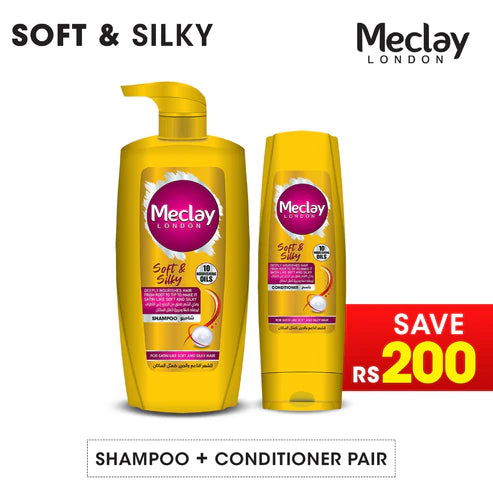 Meclay London Soft & Silky Shampoo 660ml + Conditioner Pair Box